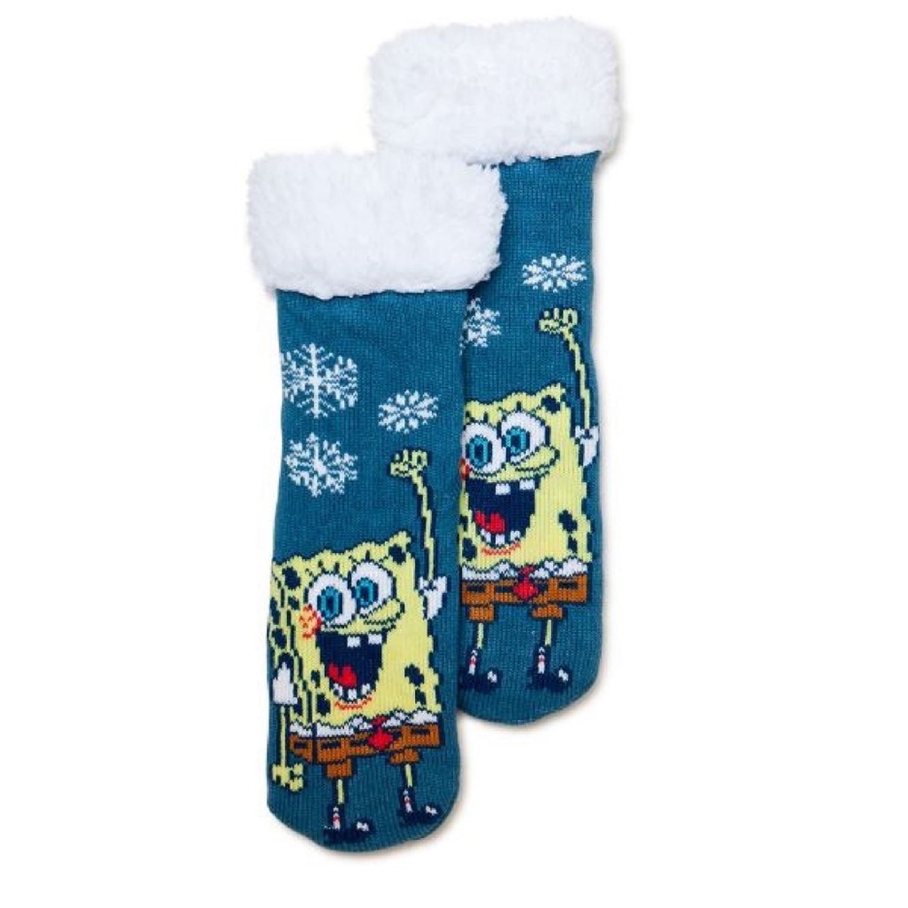 SpongeBob SquarePants, Holiday Women's Slipper Socks, 1-Pack, Size 4-10